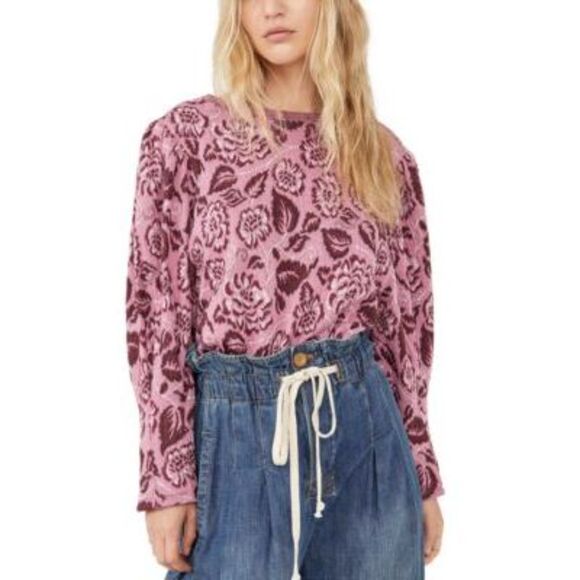 Free People No Ordinary Top In Smoked Pink Combo - S - Picture 1 of 3